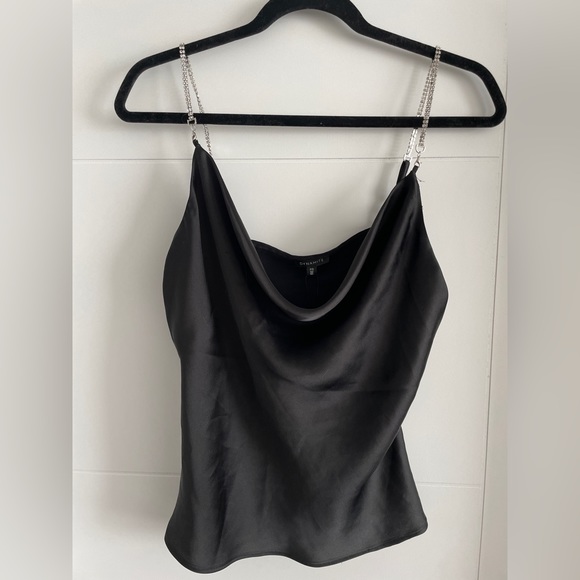Dynamite black silk camisole with rhinestone interchangeable straps BNWT size S. - Picture 1 of 2